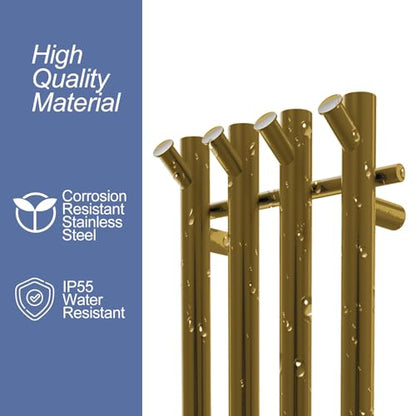 Heated Towel Rack, Towel Warmer with Timer, Wall Mounted hot Towel Warmer Rack for Bathroom, Hardwired or Plug-in Models Vertical Towel Heater (Gold) - color: Gold