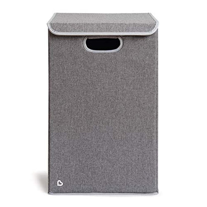 Munchkin Laundry Hamper for Baby and Kids, Collapsible Nursery Organizer with Lid, Grey