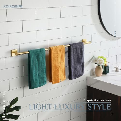 KOKOSIRI Bathroom Towel Bar 36'' Towel Holder for Bath Kitchen Wall Mount Towel Rails 36 Inch Brushed Gold Stainless Steel B4005BG-L36 - color: Brushed Gold, size: 36-Inch