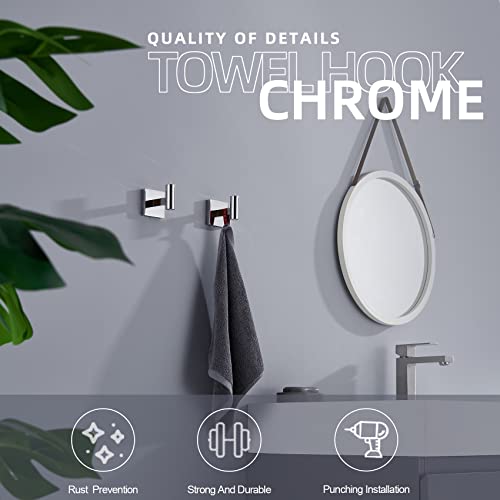 KOKOSIRI Robe Hook Bathroom Towel Coat Hooks for Bath Kitchen Wall 2 Pack Chrome Stainless Steel B1013CH-P2 - color: Polished Chrome, size: 2 Pack