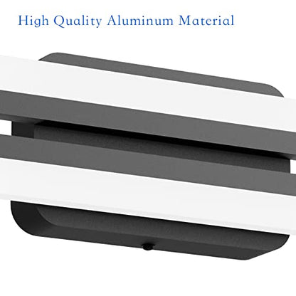 Ralbay 40" LED Black Vanity Light 40W Frosted Aluminum Modern LED Black Bathroom Vanity Light Fixtures Over Long Mirror LED Modern Bath Lighting 6000K White Light - color: Black, size: 40 inch