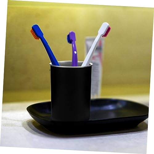 Luxshiny Portable Stainless Steel Mouthwash Cup for Double Rinse Cup Stackable Toothbrush Holder for Bathroom Lightweight and Storage