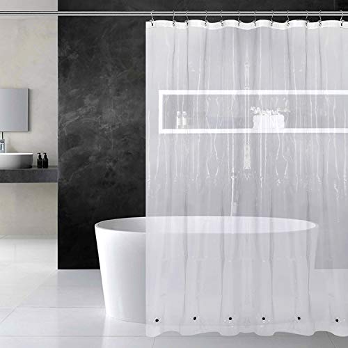 Barossa Design Heavy Duty Shower Curtain Liner with 6 Magnets, Clear, 72x72 | 8G Thick PEVA, 6 Bottom Magnets, Waterproof Vinyl & See Through, Metal Grommets, Heavy Plastic Shower Curtain for Bathroom - color: 1b. Clear-heavy, size: 72"W x 72"L (Pack of 1