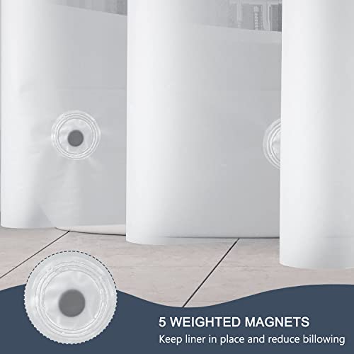 EurCross Frosted PEVA Plastic Shower Curtain Liner 74 inch Long Length,Waterproof Opaque Shower Liner with 5 Bottom Magnets No Smells with Rustproof Grommets - color: Frosted, size: 72"W x 74"L (Pack of 1)