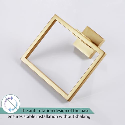 KOKOSIRI Hand Towel Ring Shower Towel Hanger Holder Bath Towel Holder Bathroom Lavatory Stainless Steel Wall Mount, Brushed Gold, B3004BG - color: Brushed Gold, size: 1 Pack