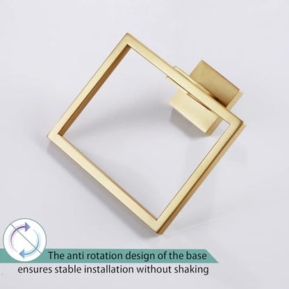 KOKOSIRI Hand Towel Ring Shower Towel Hanger Holder Bath Towel Holder Bathroom Lavatory Stainless Steel Wall Mount, Brushed Gold, B3004BG - color: Brushed Gold, size: 1 Pack