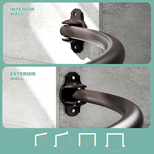 Mcrbeay Curved Shower Curtain Rod, Stainless Steel, Adjustable 40-72 inch | Heavy Duty, Extra Wide Round Shower Rod for Bathroom, Shower Stall, Bathtub, Rustproof, Bronze - color: Bronze, size: 40-72 Inches