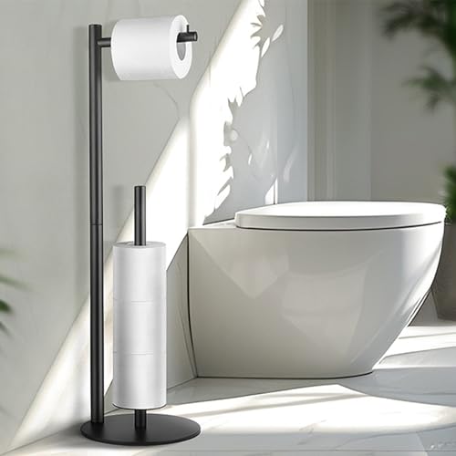Toilet Paper Holder Stand, Toilet Paper Storage Standing, Standing Toilet Paper Stand, Standing Toilets Paper Holder with Storage, Bathroom ToiletPaper Roll Stand - color: Double Column