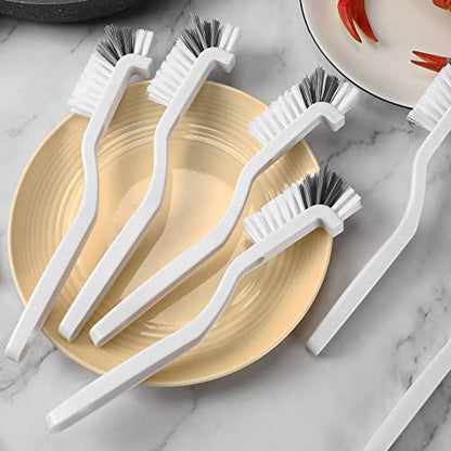 Rtteri 48 Pcs Kitchen Scrub Brush Bulk Plastic Sink Bathroom Cleaning Edge Corner Brush for Household Bottle Dish Tile Lines Window Track Crevice with Stiff Bristle