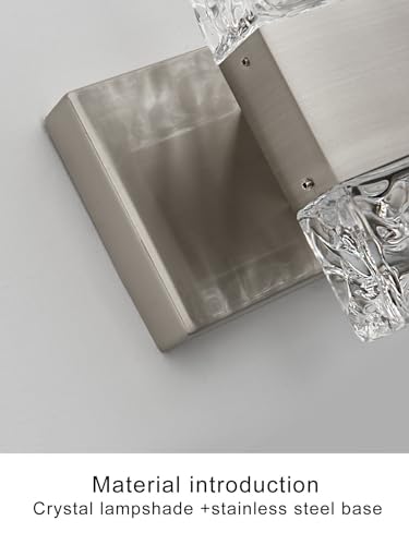 Modern Bathroom Vanity Light fixtures Over Mirror Brushed Nickel Crystal LED Bathroom Lighting fixtures 3 Lights 6000K - color: Brushed Nickel, size: 3 lights