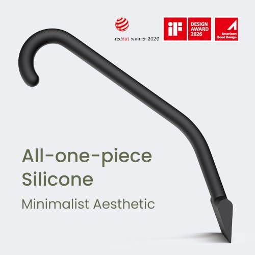 JustHang Shower Squeegee with Built-in Hook, 10-Inch Black | Award-Winning Design, All-One-Piece Soft-Touch Silicone, for Glass Door, Bathroom, Window, Mirror, Tile Wall, Car - color: Classic Black