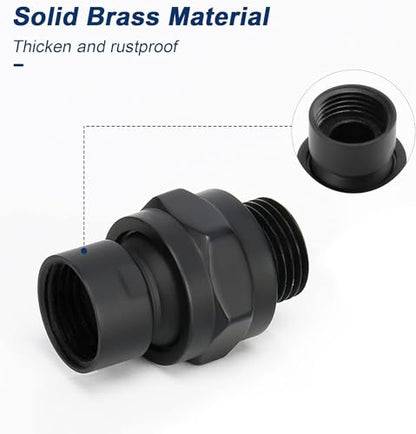 NearMoon Shower Head Swivel Ball Adapter - Solid Brass Shower Connector Ball Joint Adjustable Universal Shower Arm Extension Component (Matte Black) - color: Matte Black
