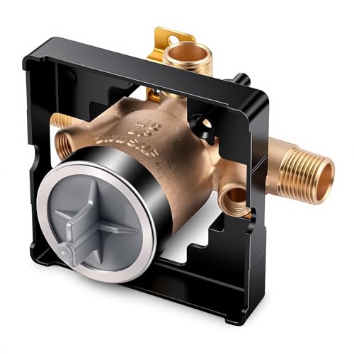TOVEN-RV R10000-UNWSHF High-Flow Shower Valve Body with Stops | Compatible With Delta MultiChoice 13/14, 17 And 17T Trim Kits; 3-Port Shower-Only Design; 1/2-Inch Inlets - style: R10000-UNWSHF