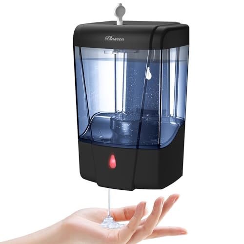 Soap Dispenser Wall Mount, Automatic Hand Sanitizer Dispenser 600ml Gel n Liquid Touchless Commercial Wall Soap Dispenser for Bathroom,Black-600ml - color: Black-600ml