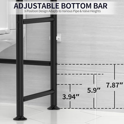 3-Tier Over The Toilet Storage, Freestanding Metal Bathroom Shelves, Space Saver Above The Over Toilet Storage Shelf for Bathroom (Black) - color: Black
