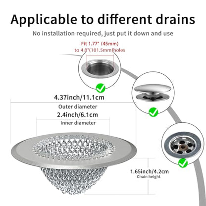TRAPMATE Hair Catcher Shower Drain, Prevent Clogging Bathtub Drain Hair Catcher, Easy Clean 304 Stainless Steel Shower Drain Cover Protector for Bathroom Regular & Pop-up Drain (Light Gray) - color: Light Gray