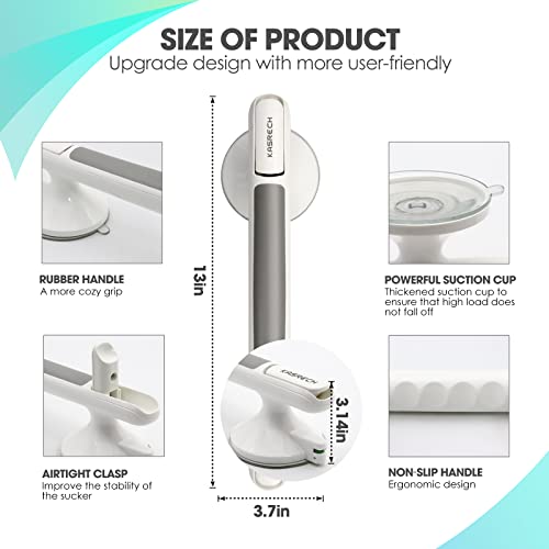 Shower Handle (2 Pack),12 Inch Grab Bars with Strong Suction Cup for Bathtubs and Showers,Shower Safety Hand Rail,No Drill Balance Bar for Bathroom,Suitable for Seniors,Elderly,Handicap