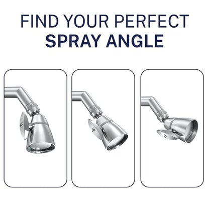 HammerHead Showers® Solid Metal 2 Inch High Pressure Shower Heads - CHROME – 2.5 GPM Shower Heads High Pressure - High Flow Shower Head with ADJUSTABLE SPRAY PATTERN - Fixed Shower Head - color: Chrome, size: 2.5 GPM Standard