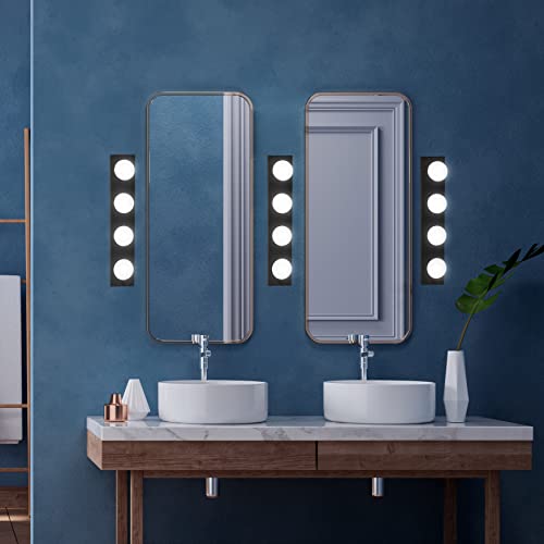 Design House Vanity Lights, 4 Linear Lights, Dimmable, Horizontal or Vertical Use, Uses (4) 60W Bulbs, for Bathroom/Makeup Vanity, Matte Black, 24.0. in. L x 4.33 in. H x 2.0 in. D, 588574-BLK - color: Matte Black