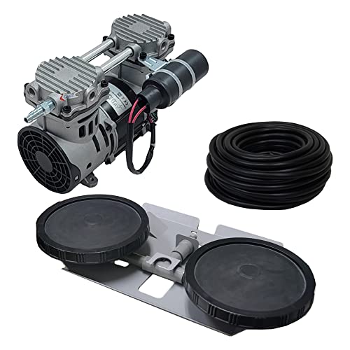 Pro Aeration System - 1/2 HP Pond Aerator Pump for Up to 2 Acres | Includes 1/2HP compressor, double-10" weighted diffuser, 100' weighted tubing, aluminum body, & overheat protection - color: 3.9 Cfm, size: 1 Diffuser System