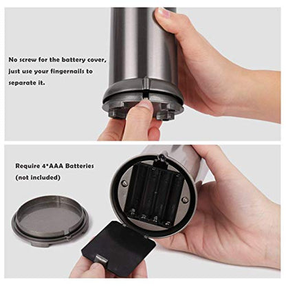 Automatic Soap Dispenser with Infrared Motion Sensor, Touchless Stainless Steel Liquid Soap Dispenser for Kitchen & Bathroom, Waterproof Base, Refillable, Hands-Free Operation