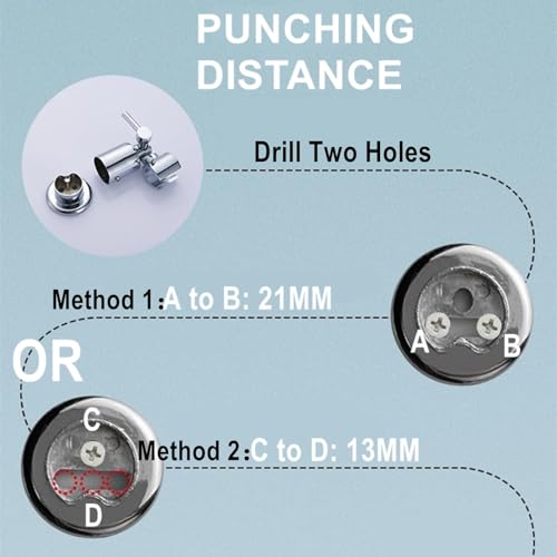 All Metal 180 Adjustable Shower Wand Holder with Handle, Wall Mount, Handheld Shower Head Bracket