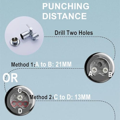 All Metal 180 Adjustable Shower Wand Holder with Handle, Wall Mount, Handheld Shower Head Bracket