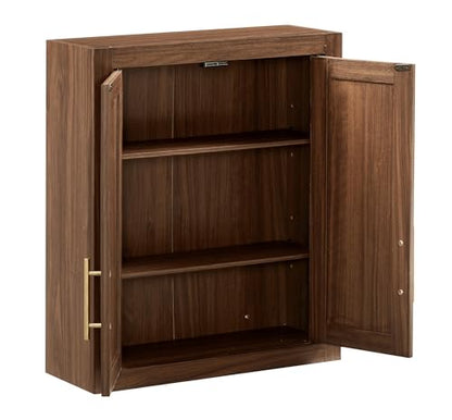 Crosley Furniture Savannah Wall Mounted Bathroom Storage Medicine Cabinet with Shelves, Walnut - color: Walnut, style: Wall Cabinet