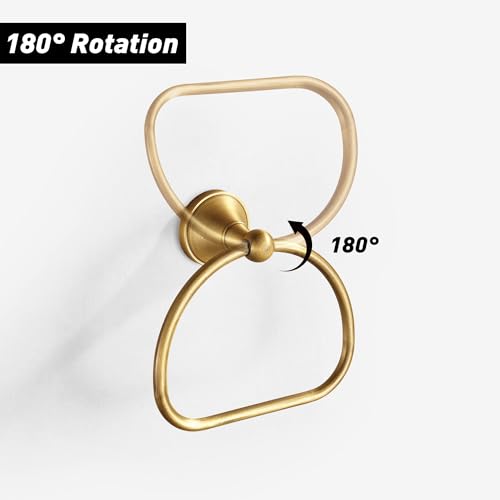 Brass Toilet Paper Holder Towel Ring, Antique Brass Towel Holder Toilet Paper Roll Holder, Rustic Towel Rack Bathroom Accessories Set Hardware 2 Pieces Farmhouse Wall Mounted - color: Antique