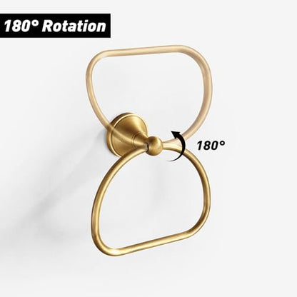 Brass Toilet Paper Holder Towel Ring, Antique Brass Towel Holder Toilet Paper Roll Holder, Rustic Towel Rack Bathroom Accessories Set Hardware 2 Pieces Farmhouse Wall Mounted - color: Antique