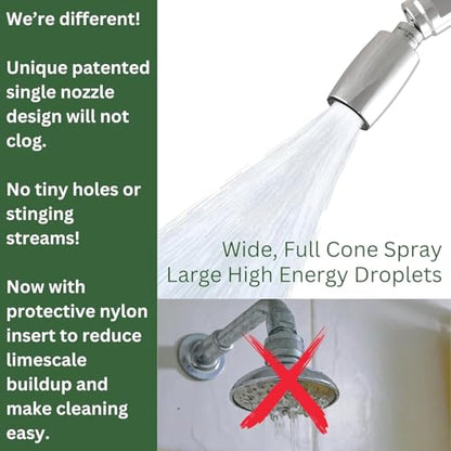 High Sierra® - CLASSIC™ Solid Lead-Free Metal 1.8 GPM Award Winning. Low Flow Shower Head. Patented Nozzle Never Clogs - Brushed Gold Finish - color: Brushed Gold w/ Nylon Insert, size: 1.8 GPM