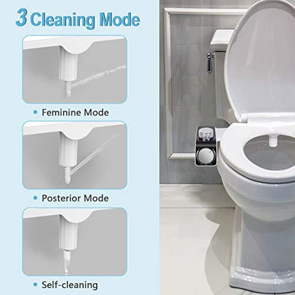 Bidet Attachment - Warm and Cold Water Bidet for Toilet, Non-Electric Bidet Toilet Seat Attachment with Self-Cleaning Dual Nozzle, Easy Installation, Fresh Water Spray for Sanitary and Feminine Wash