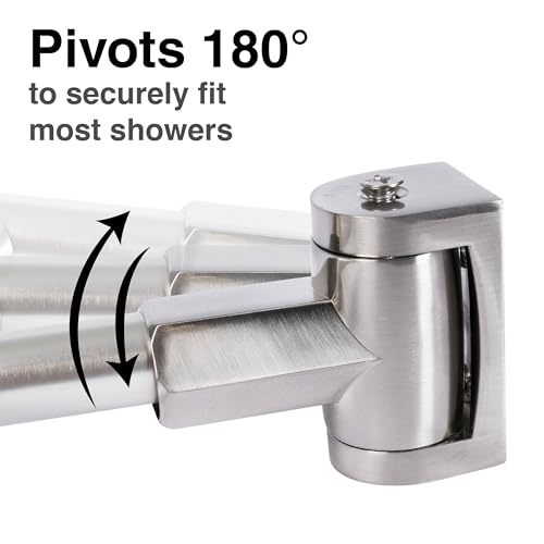 JS Jackson Supplies Double Curved Shower Rod, Metal Construction, Adjustable Between 44 to 70 Inches, Aluminum Rods and Zinc Mounting Hardware, Quality Modern Bathware, Brushed Nickel Finish - color: Brushed Nickel
