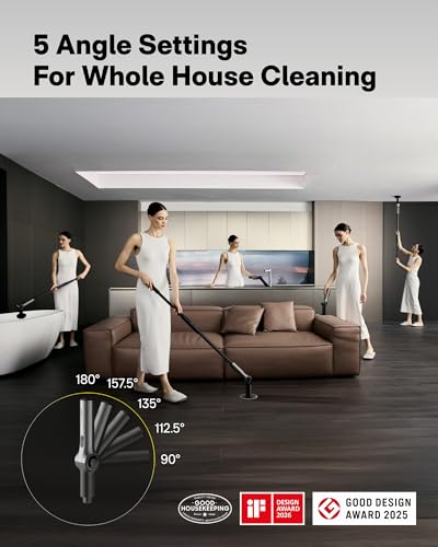 HOTO Flexi™ Cordless Electric Spin Scrubber, for Bathtub, Bathroom, Tile | Adjustable Angle, Extendable Handle, Smart Display, IPX7 Waterproof, Powerful Cleaning Scrubber with 8 Brush Heads