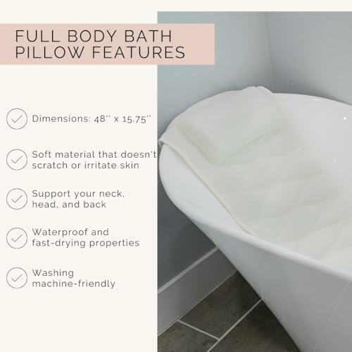 Our Full Body Bath Pillow - Ideal Bathtub Accessory for Relaxing Bath Gifts for Women - size: Full Body Bath Pillow