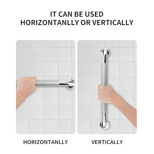 2 Pack 20 Inch Anti Slip Shower Grab Bar, 304 Stainless Steel 1.25" Diameter Anti-Slip Handicap Grab Bar, Satin Brushed Nickel Knurled - size: 20 Inch