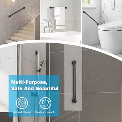Shower Grab Bars, 2 Pack 24 Inch Heavy Duty Non-Slip Bathroom Grab Bars, 1.25" Diameter Bathroom Safety Handle for Elderly, Handicap Assist Grab Bar for Bathtub/Shower/Toilet - size: 24Inch-2Pcak