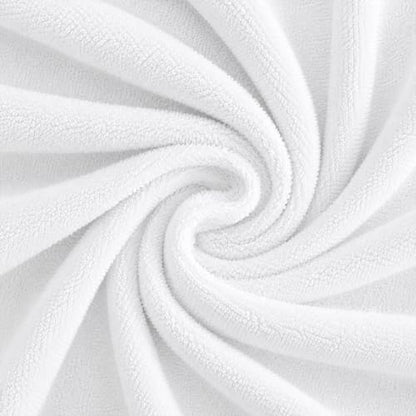 Feather & Stitch 100% Cotton 625 GSM Bath Towel Set of 6, Ultra Soft Highly Absorbent 2 Bath Towels, 2 Hand Towels & 2 Washcloth - Luxury Quick Dry Shower Towels (White) - color: White