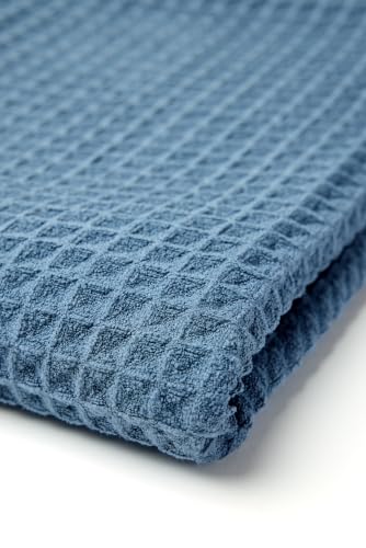 GEOMETRY Midnight Blue Waffle Bath - color: Midnight, size: 31" x 57" (1 Pack)