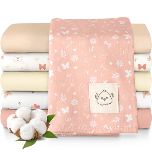 Organic Burp Cloths Baby Boy, Girl, 6-Pack Large Burping Cloths (Butterflies) | 100% Cotton Burp Clothes for Babies, Newborns Spit Up Rags, Super Soft, Absorbent Towels, Gender Neutral, Machine Washable - color: Butterflies, style: Shea