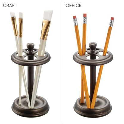 iDesign Toothbrush Holder with 4 Divided Sections for Bathroom or Vanity - Set of 2 - Bronze - color: Bronze, style: Pack of 2
