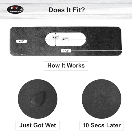 Faucet Mat Bathroom Sink Oval-Hole : AHA HOMEWARE Diatomite Rubber Bathroom Sink Splash Guard Oval Hole 2 Packs (Black) - color: Black