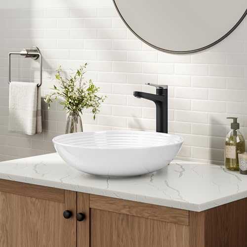 KRAUS Indy Bathroom Faucet for Vessel Sink in Spot-Free Brushed Nickel/Matte Black with Single Handle, Pop Up Drain and Supply Lines, KVF-1410SFBNMB - color: Spot Free Brushed Nickel/Matte Black, style: Vessel