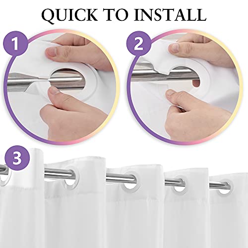 River Dream Extra Long Shower Curtain No Hooks or Liner Needed, White | Soft Microfiber, 84" Long Fabric Shower Curtain Set Waterproof, Bottom Magnets, Machine Washable, 71W x 86H(84H) - color: White, size: 71"W x 86"L (Pack of 1)