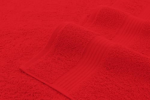 American Veteran Towel, 100% Cotton Turkish 6 Piece Towel Set, Luxury Towels Set of 6 for Bathroom Essentials, 2 Bath Towels 2 Hand Towels 2 Washcloths, Red - color: Red, size: XL 6PC