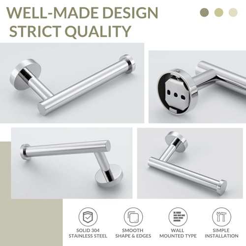 Toilet Paper Holder for Bathroom Paper Storage, Polished Chrome | Rustproof 304 Stainless Steel, Space-saving Drilling Wall Mounted, Rock-solid Hanging Tissue Holder for Restroom, Powder room - color: Polished Chrome