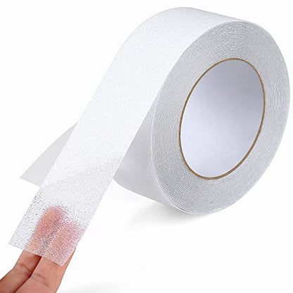 Anti Slip Tape, Waterproof Self Adhesive Transparent 2"x32.8Ft Grip Tape | Clear Invisible Surface, High Traction Wear Resistant, Ideal for Bathroom, Pool, Stairs, Walkways & Ramps - color: Transparent, size: 2 Inch x 32.8ft