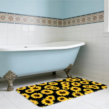 Sunflower Dish Drying Mat ,Absorbent Kitchen Mat For Kitchen Counter,Easy Clean Dish Rug For Kitchen,Bath,Bathroom,Home(sunflower) (17inches*30inches) - size: 17" x 30"