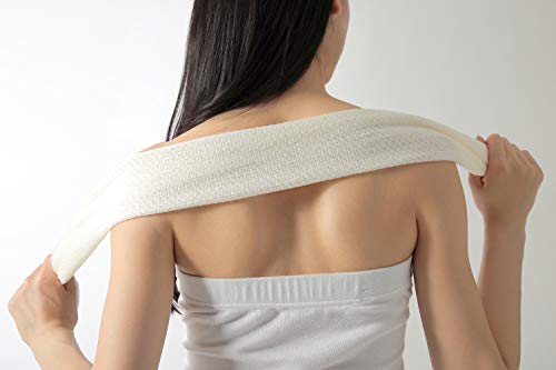 Exfoliating Washcloth [Made in Japan] Shower Back Scrubber, Plant-Based Body Exfoliating Towel (Linen) - color: Linen