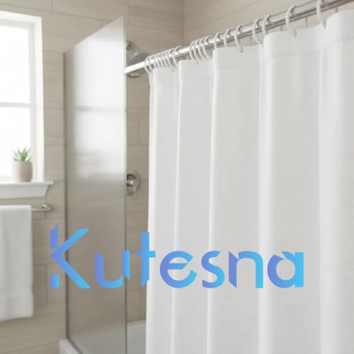 Kutesna 24PCS Shower Curtain Hooks,White Shower Curtain Rings | Plastic Shower Hooks,Easy to Snap Closure,Rust Proof Anti-Drop Shower Rings,Smooth Sliding Curtain Hooks for Shower Curtains - color: White